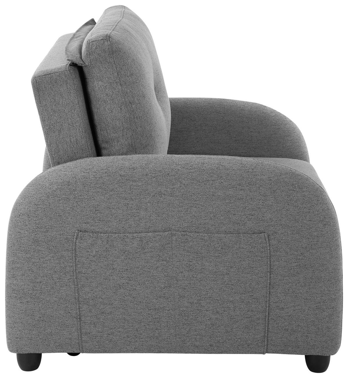 Fotelj S Funkcijo Ležišča Cosmo, Temno Siva - temno siva/črna, Design, umetna masa/tekstil (102/94/95cm) - Livetastic