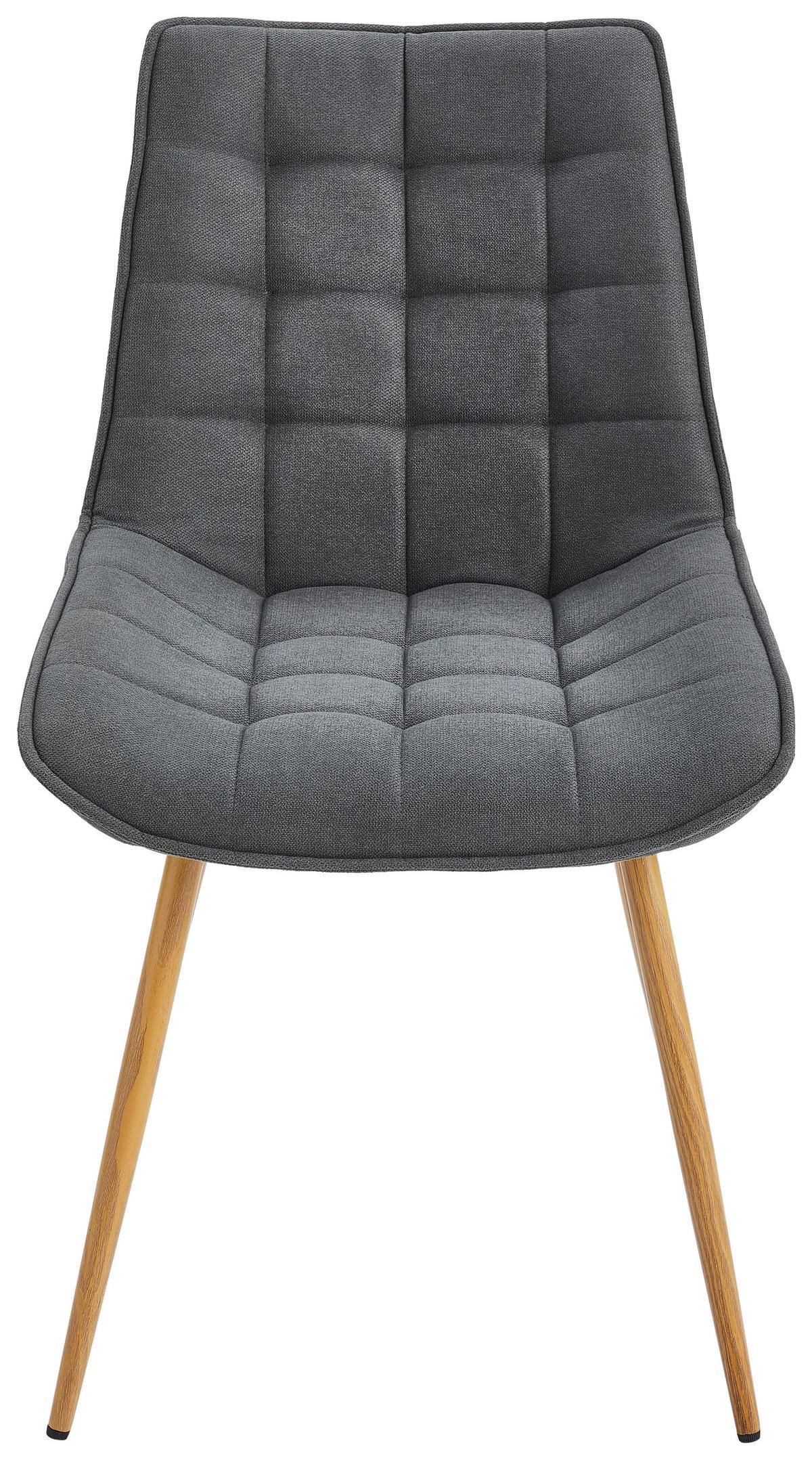 KRZESŁO LENA - kolor dębowy/szary, Modern, metal/tkanina (51/88/62cm) - Livetastic