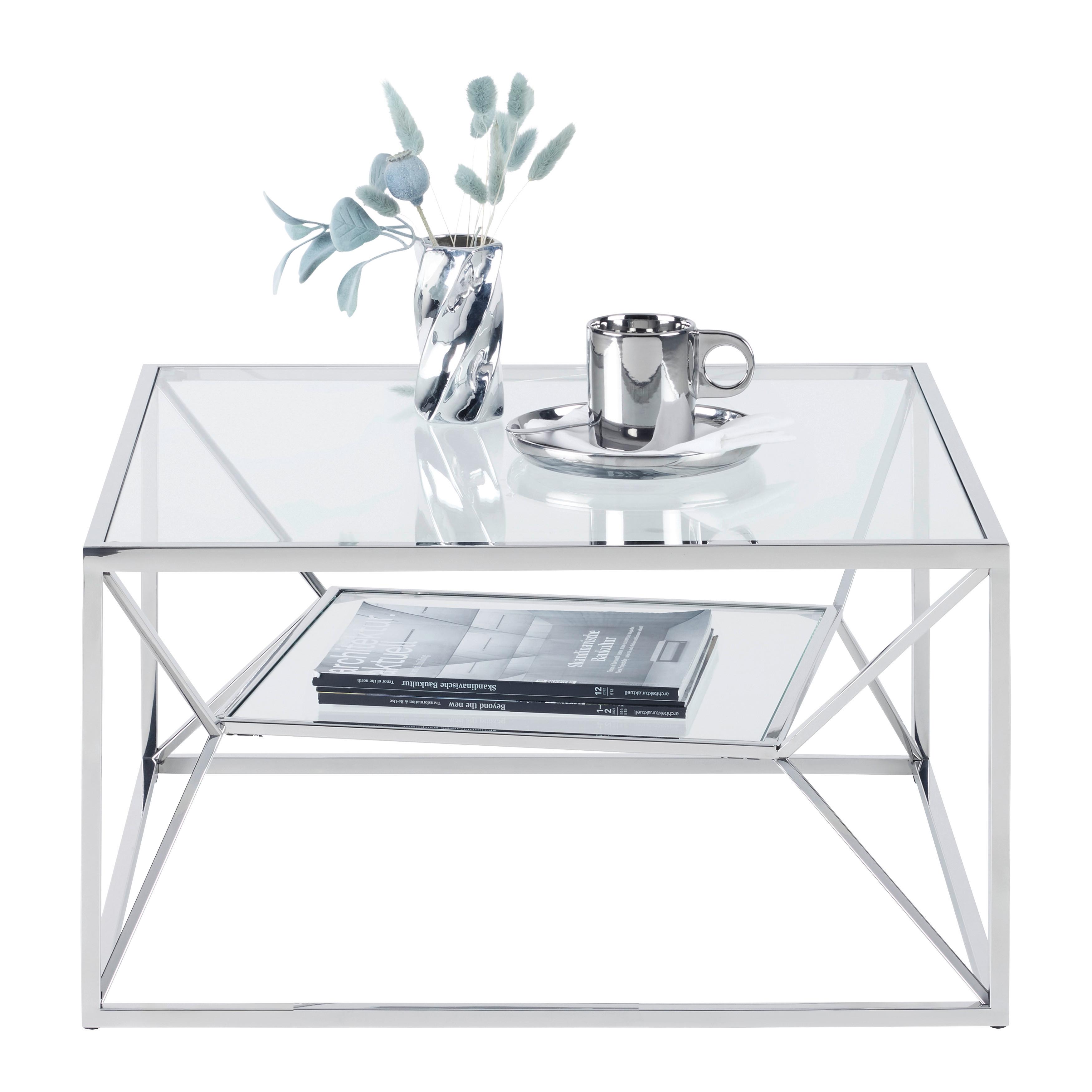 SOFFBORD ANGEL II - kromfärg, Modern, metall/glas (70/70/38cm) - Mömax