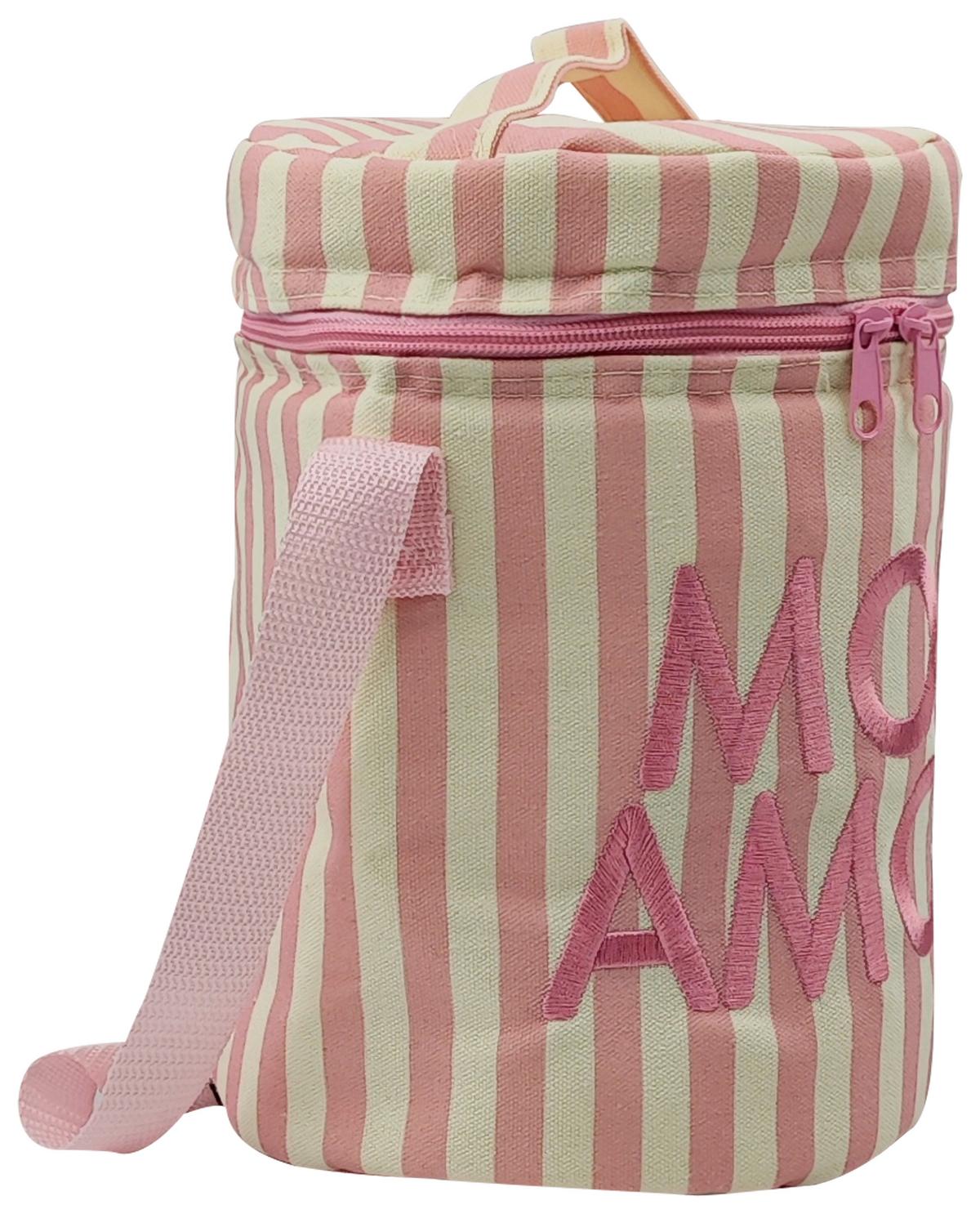 Kühltasche More Amore Rosa/Weiß ca. 7l - Rosa/Weiß, KONVENTIONELL, Kunststoff/Textil (17/24/17cm) - Mömax