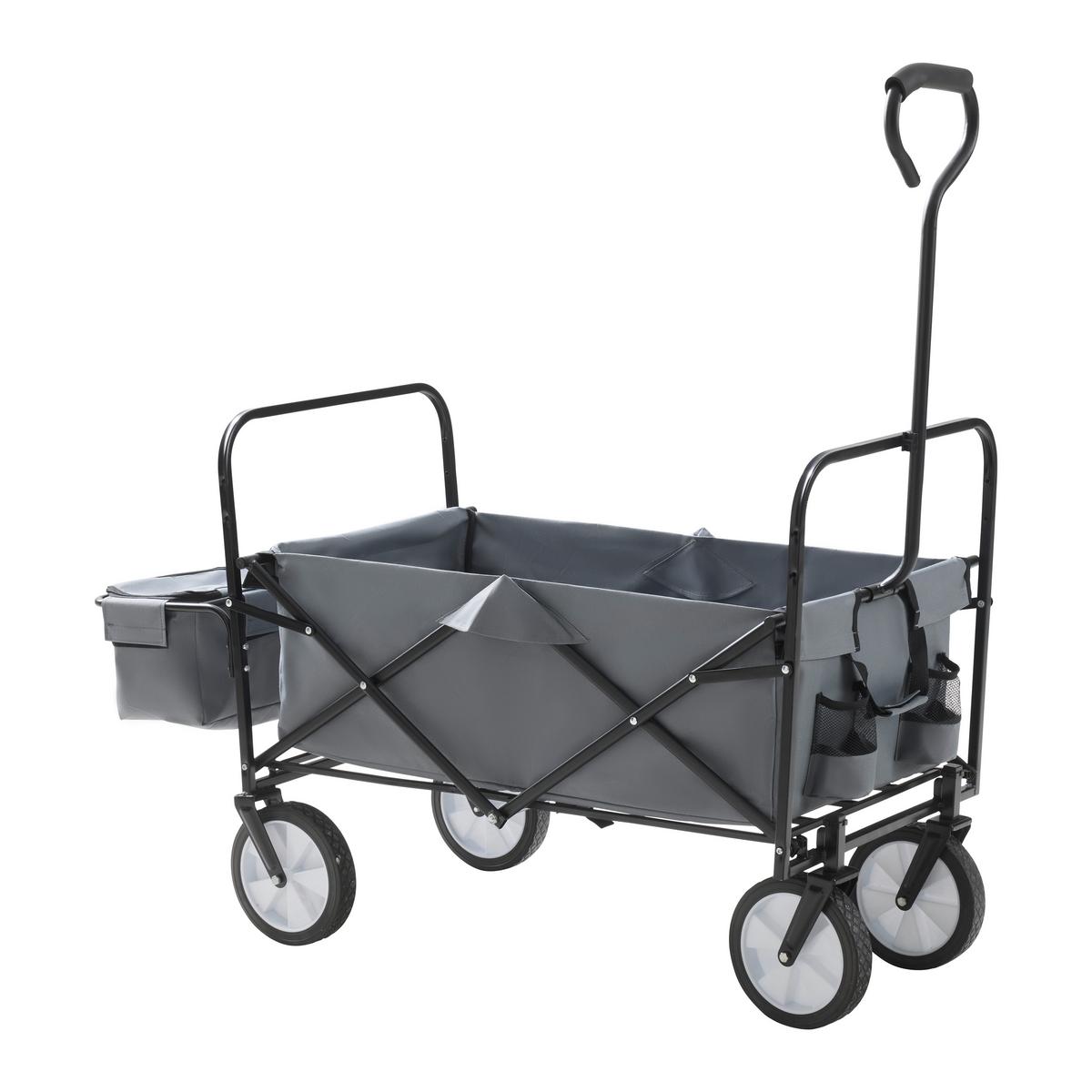 Bollerwagen Peter Schwarz/Grau 7-teilig - Schwarz/Grau, KONVENTIONELL, Kunststoff/Textil (117/55/120cm) - Mömax