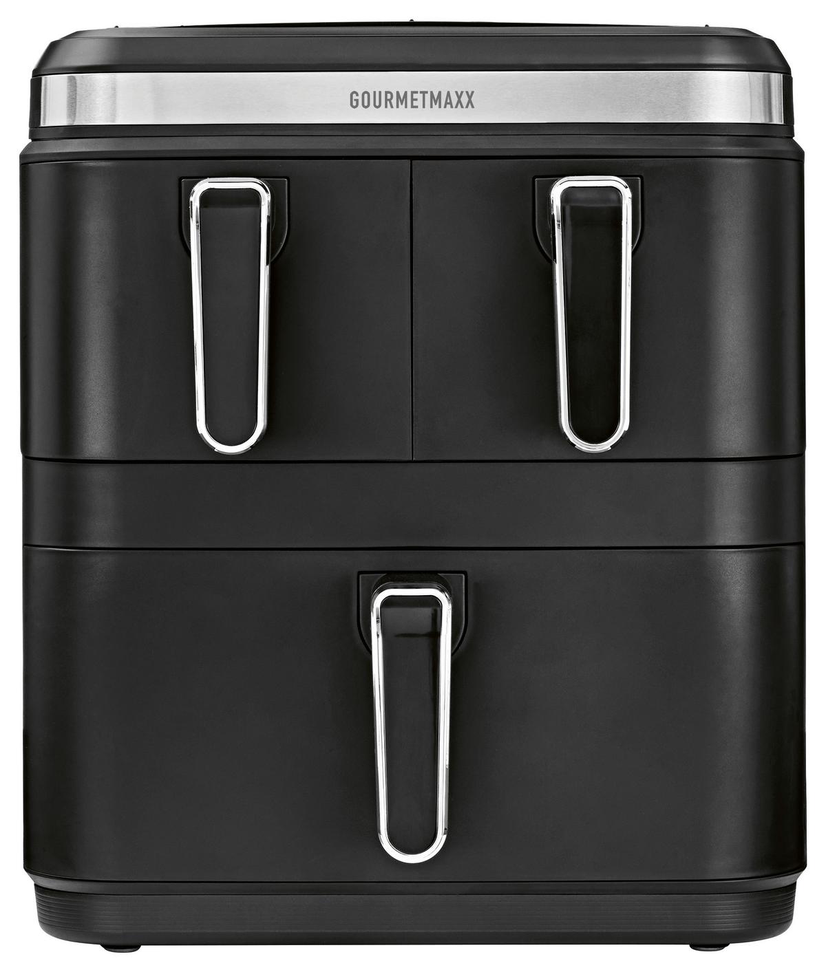 Heißluftfritteuse Gourmetmaxx Schwarz/Edelstahlfarben - Edelstahlfarben/Schwarz, MODERN, Kunststoff/Metall (37,7/37,5/43cm)