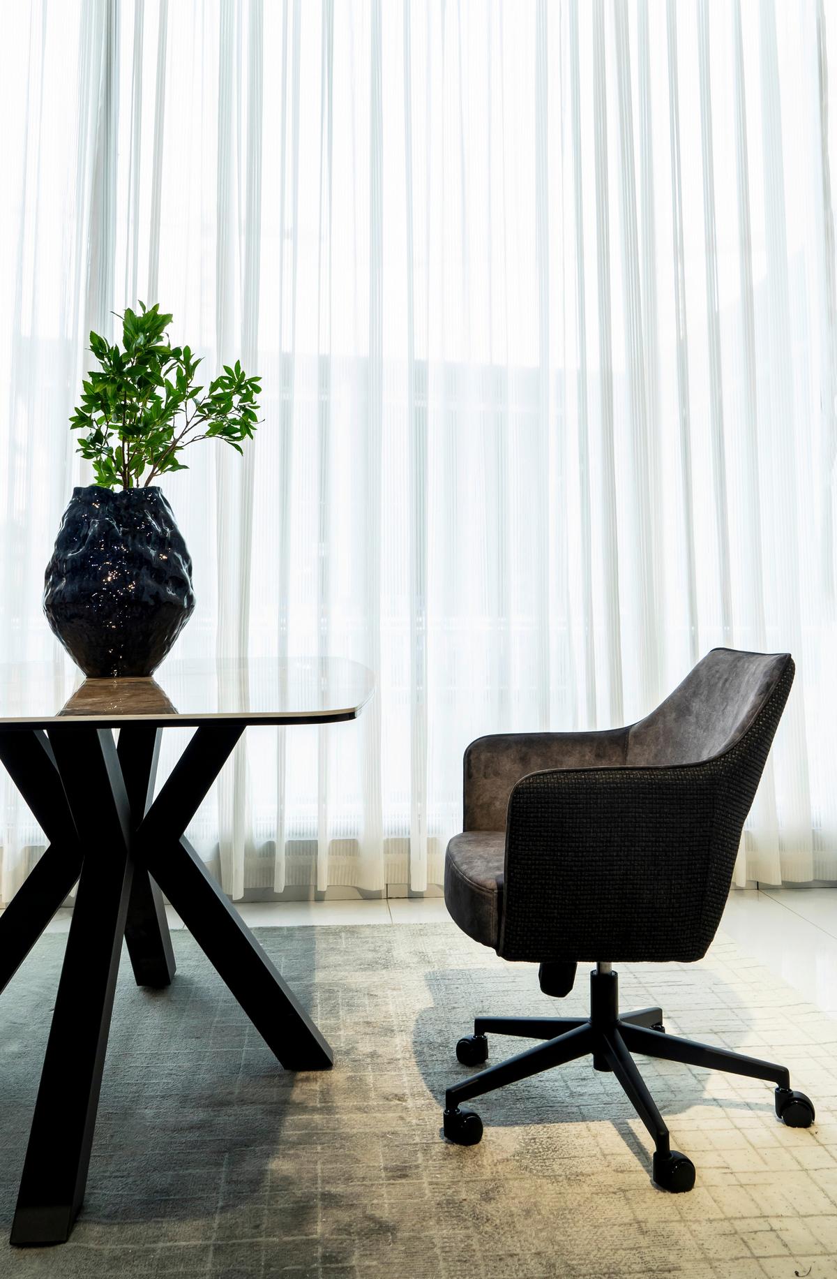 Drehstuhl Valletta Anthrazit/Schwarz - Anthrazit/Schwarz, KONVENTIONELL, Textil/Metall (63/82-88/61cm) - Premium Living