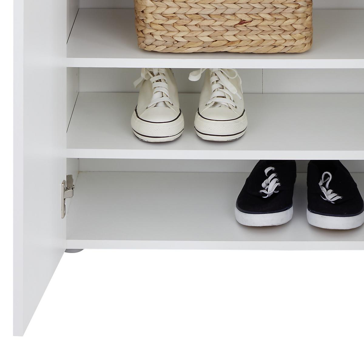 Dulap pentru pantofi Elan - alb, Modern, material pe bază de lemn (70/200/36.6cm) - Modern Living