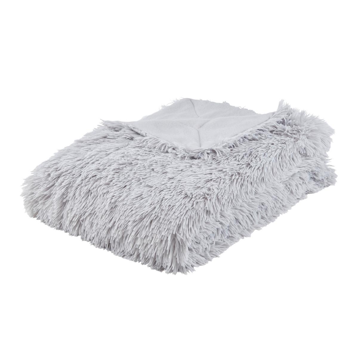 Odeja Fluffy - srebrne barve, Romantika, tekstil (130/180cm) - Modern Living