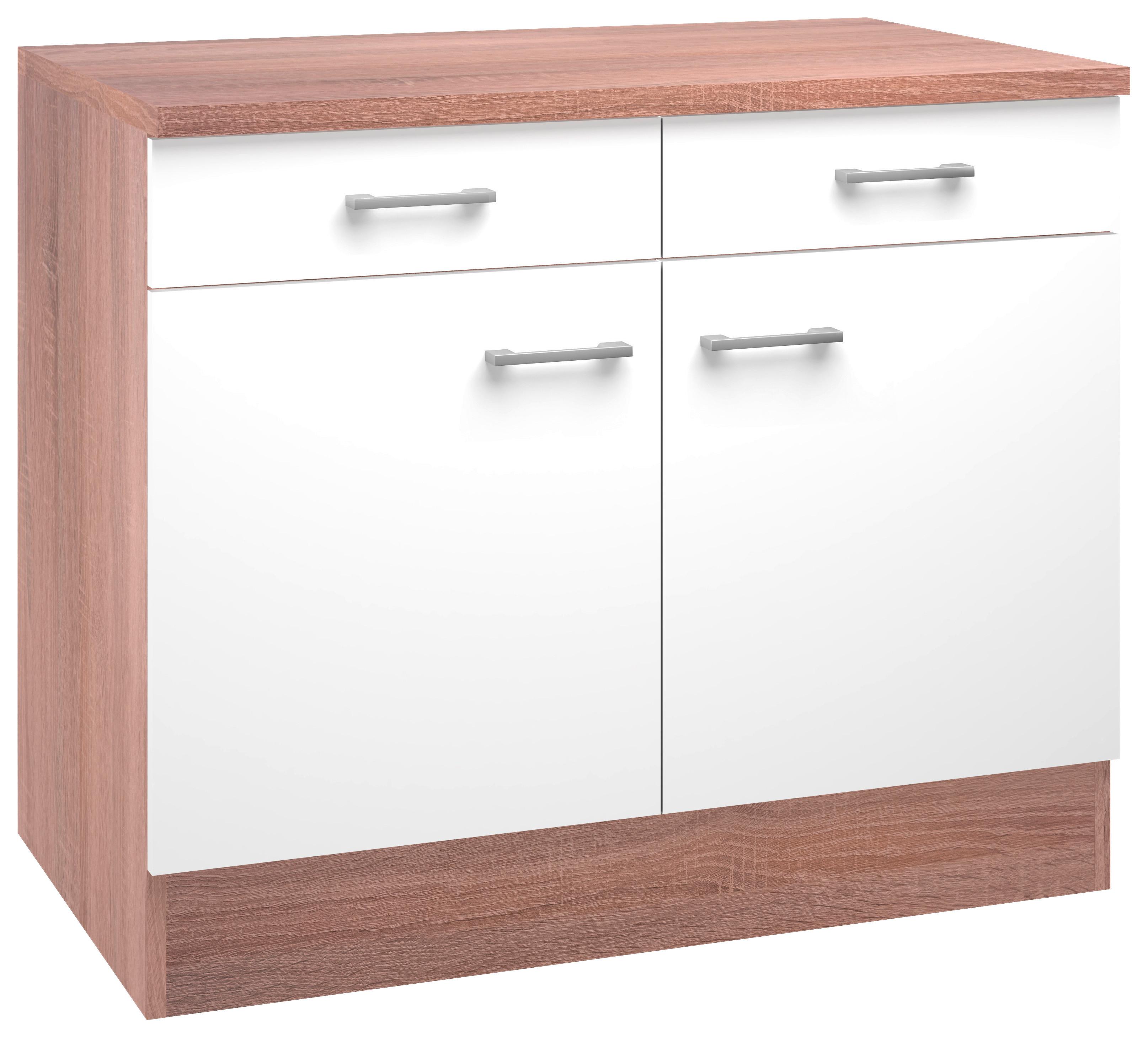 Dulap de bucătărie Samoa - stejar Sonoma/alb, Konventionell, material pe bază de lemn (100/85/57cm)