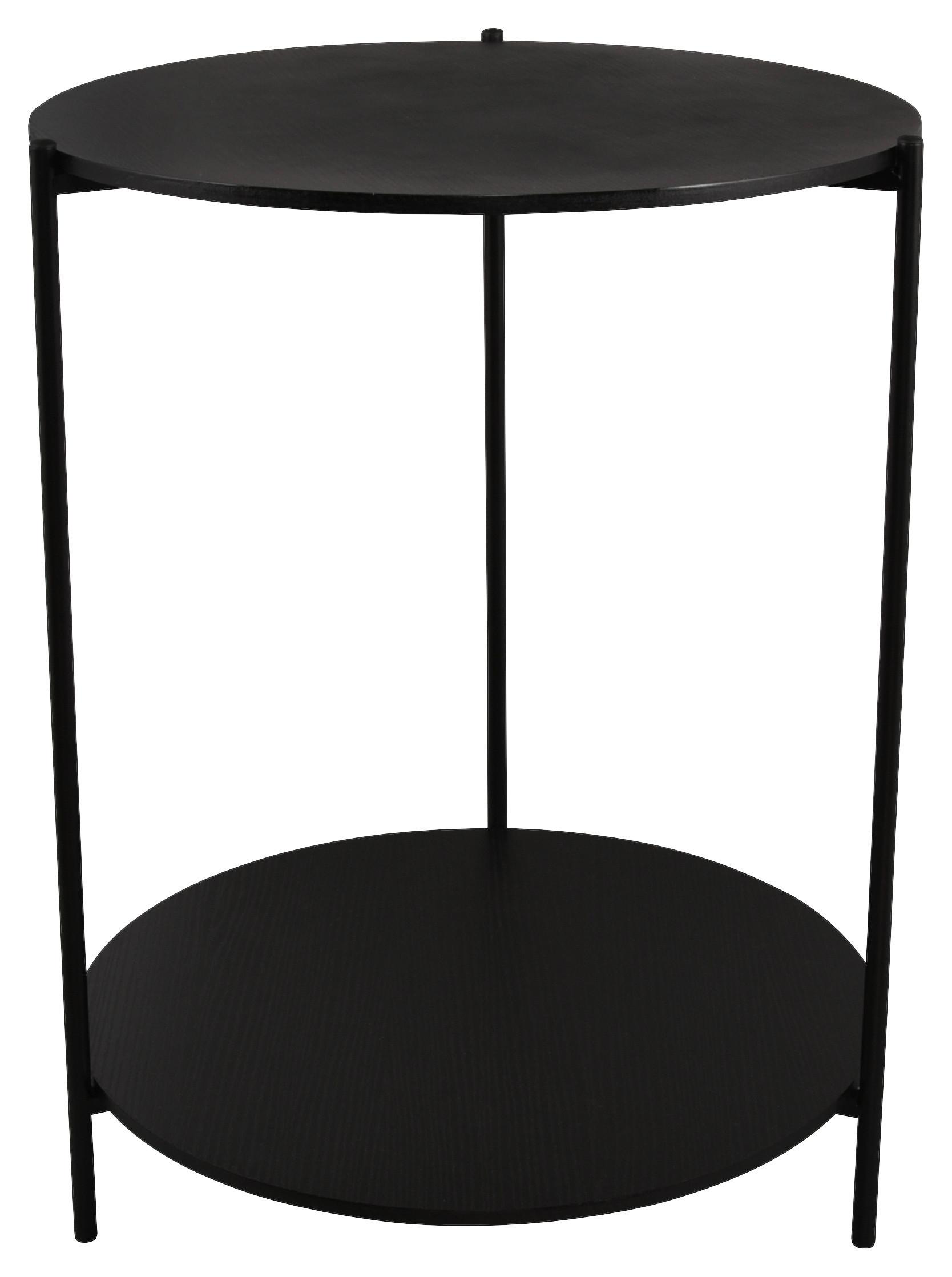 Mizica Paulina, Kovina, Črna - črna, Moderno, kovina/leseni material (48/60cm) - Mömax