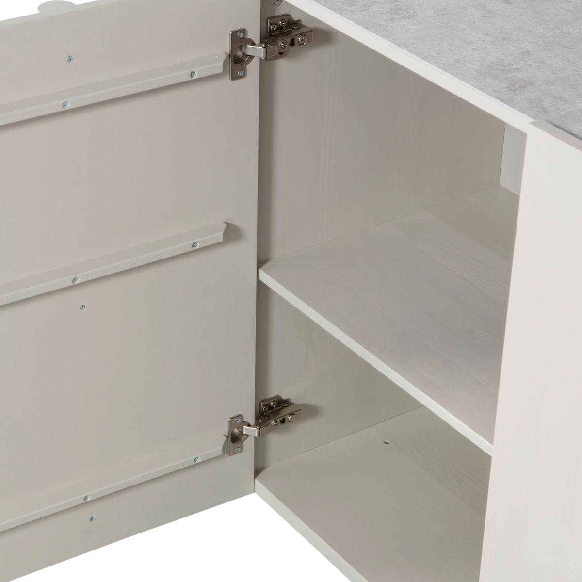 Sideboard Basu Grauweiß B: 200 cm - Grauweiß, Design, Holz (200/85/46cm) - Livetastic