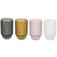 Suport pentru lumânare pastilă Amanda - roz deschis/galben, sticlă (8,5/13,10cm) - Modern Living