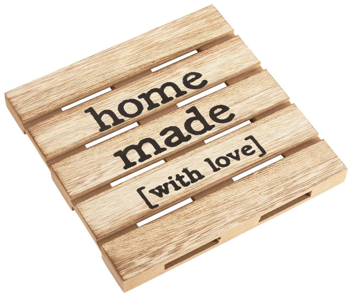 Podstavek Za Posodo Connor - svetlo rjava/črna, Moderno, leseni material (18/18/1,8cm)