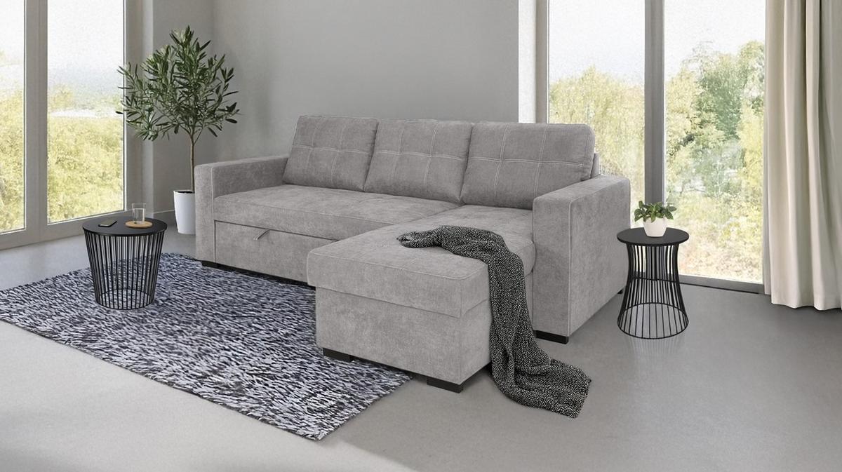Canapea modulară TURIN - gri deschis, Design, plastic/lemn (239/87/160cm) - Modern Living