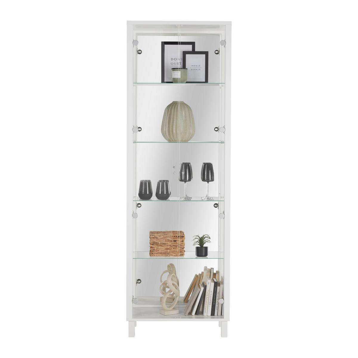 Vitrina Albi -Exklusiv- - bela, Moderno, kovina/steklo (62/189/33cm) - Mömax
