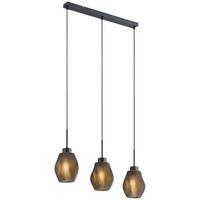 Hängeleuchte Grau/schwarz Max. 25 Watt - Transparent/Schwarz, Modern, Kunststoff/Metall (70/14,5/120cm) - Premium Living