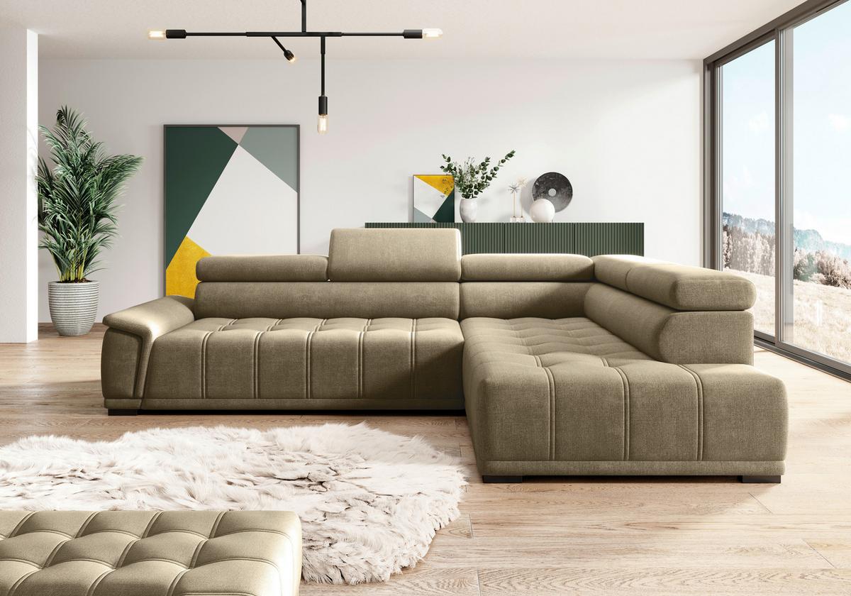 Kutna Garnitura Gremio - crna/taupe, Moderno, tekstil/plastika (283/106cm) - Modern Living