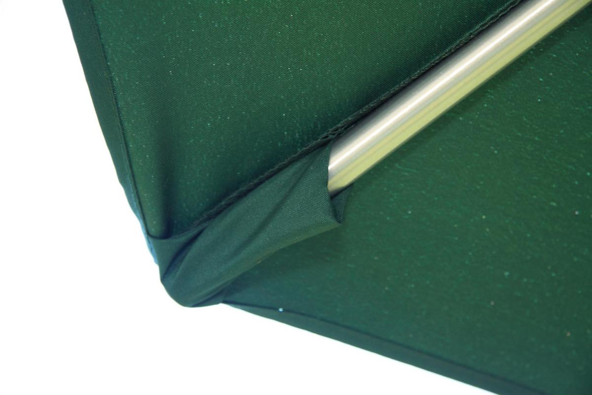 Senčnik Acapole, Temno Zelena, 300 Cm - platinaste barve/temno zelena, Basics, kovina/tekstil (300cm) - Gardenson