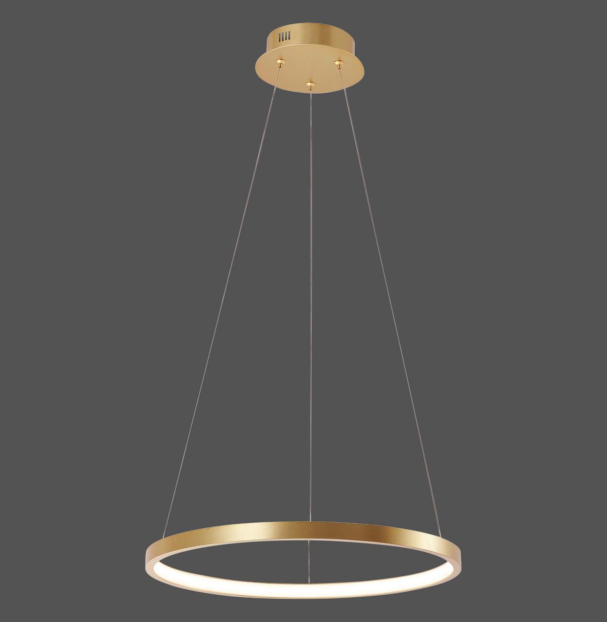 Hängeleuchte Circle max. 22 Watt - Goldfarben, Design, Kunststoff/Metall (39/39/120cm)