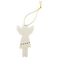 Dekohänger Kessie Weiss - Weiss, Konventionell, Keramik/Textil (6/11,5/0,5cm) - Mömax