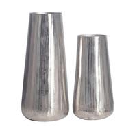 DEKOVASE DEKOVASE 2ER SET SILBER - Silberfarben, Design, Metall (21/45/21cm) - Livetastic