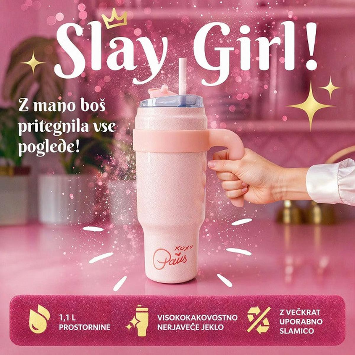 Steklenička Paris Hilton - pink, Design, kovina (10/15/30cm) - Paris Hilton