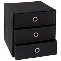 PUDEŁKO SKŁADANE CUBUS 3 - kolor srebrny/czarny, Design, karton/metal (32/32/31,5cm) - Carryhome