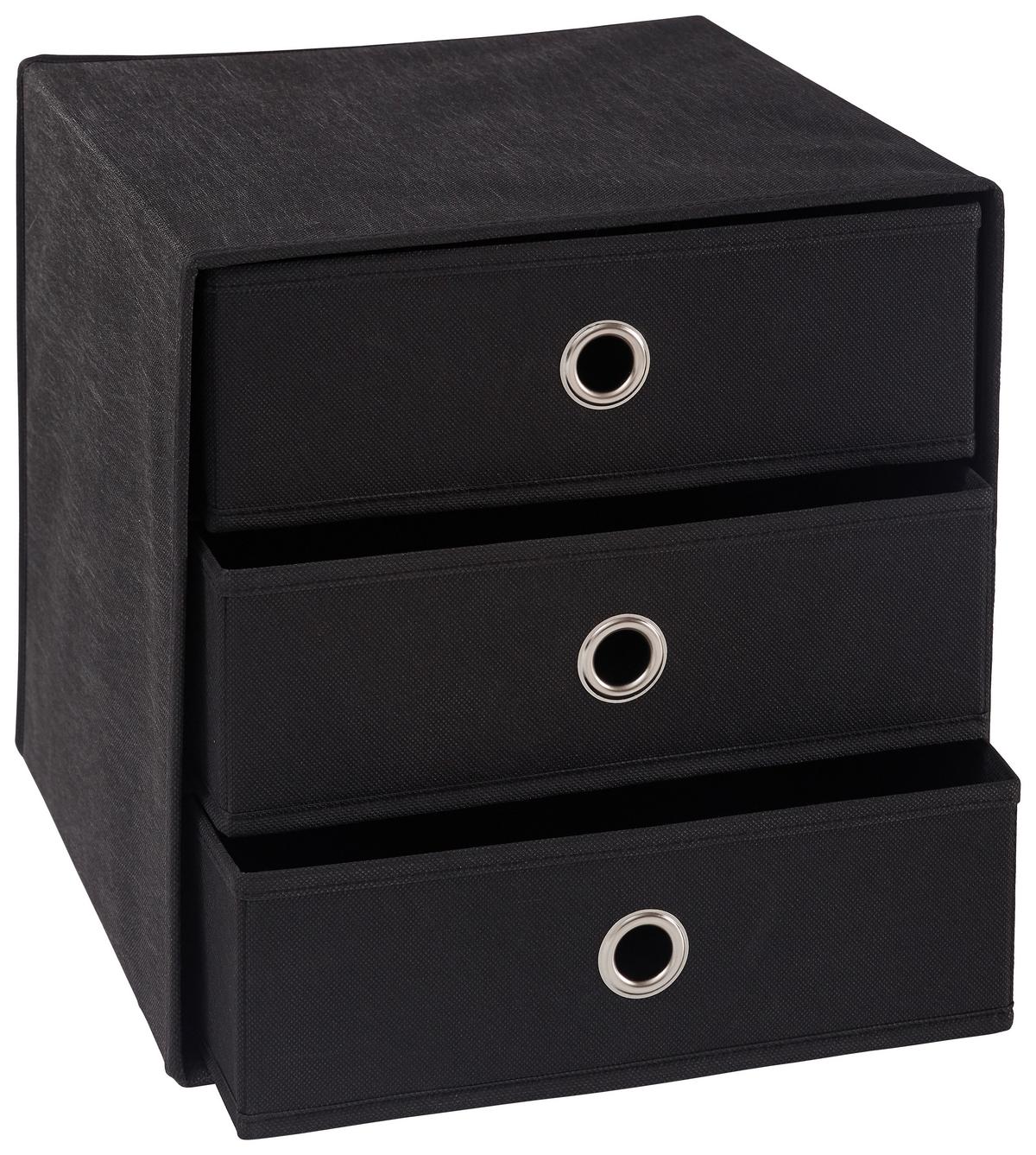 PUDEŁKO SKŁADANE CUBUS 3 - kolor srebrny/czarny, Design, karton/metal (32/32/31,5cm) - Carryhome