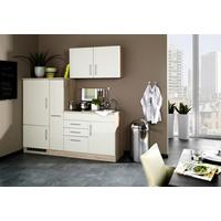 Küchenblock Toronto II m. Geräten Creme - Chromfarben/Eichefarben, MODERN, Holzwerkstoff/Metall (190cm) - Held