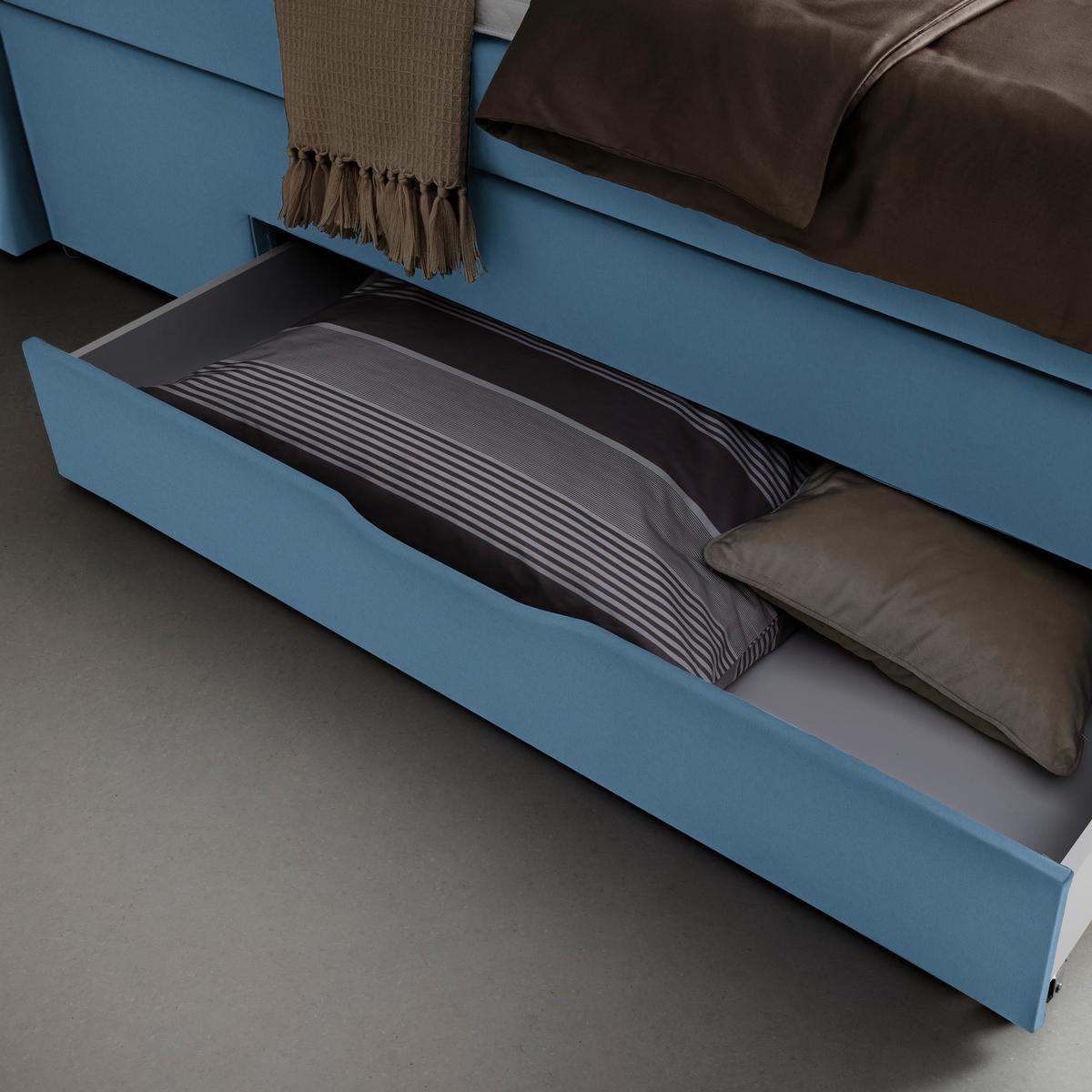 Boxspringbett Chester Blau ca. 180x200cm - Blau/Schwarz, Holzwerkstoff/Kunststoff (180/200cm) - Mömax