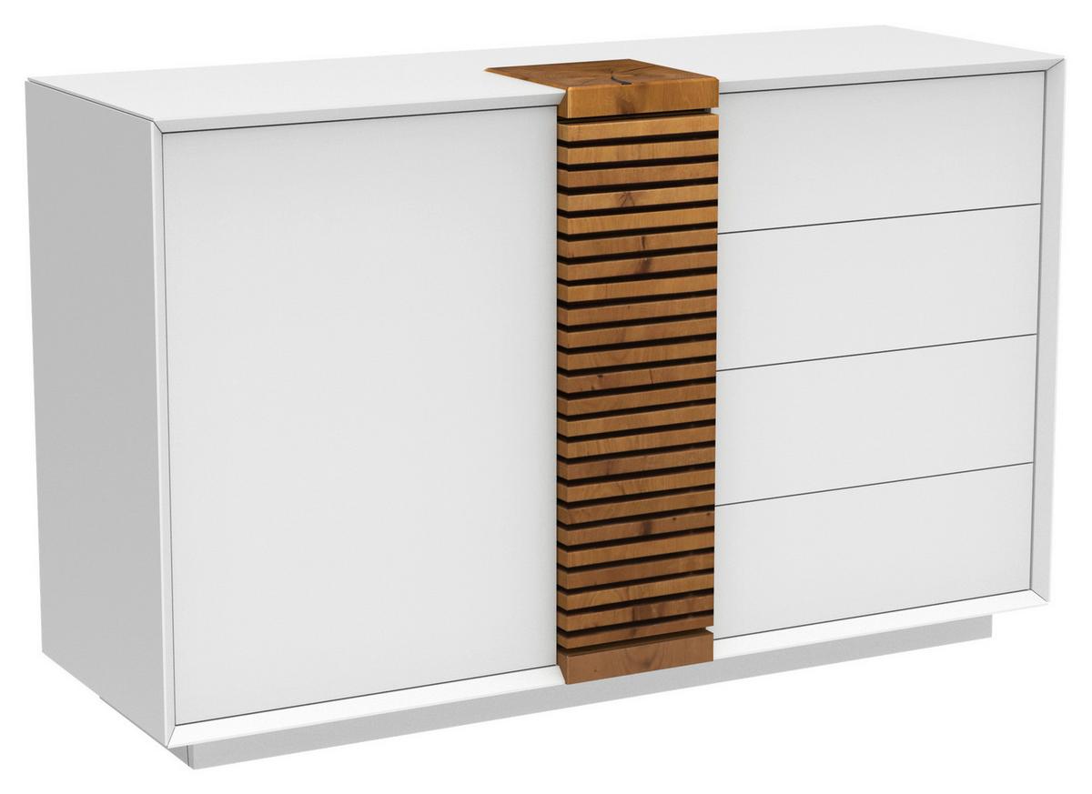 Sideboard Giovanni Weiss/Eichefarben - Weiss/Eichefarben, Modern, Holz/Holzwerkstoff (120/85,5/40cm) - Premium Living