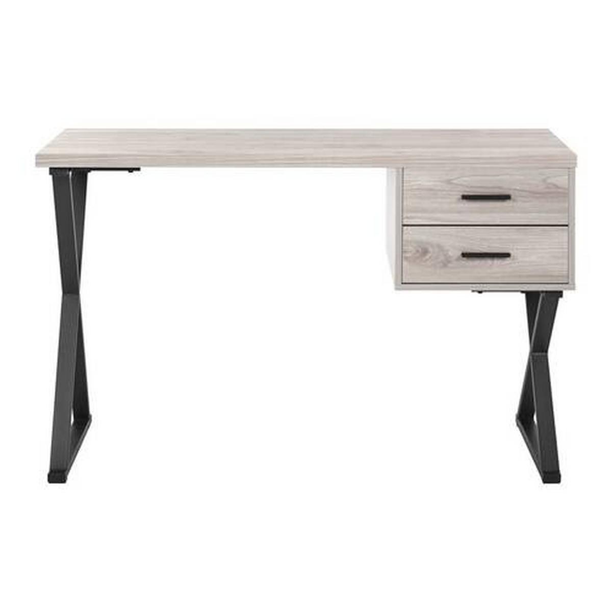 Schreibtisch Jule Eschefarben MDF ca. 120x50 cm - Eschefarben/Schwarz, MODERN, Metall (120/50/76cm) - Bessagi Home
