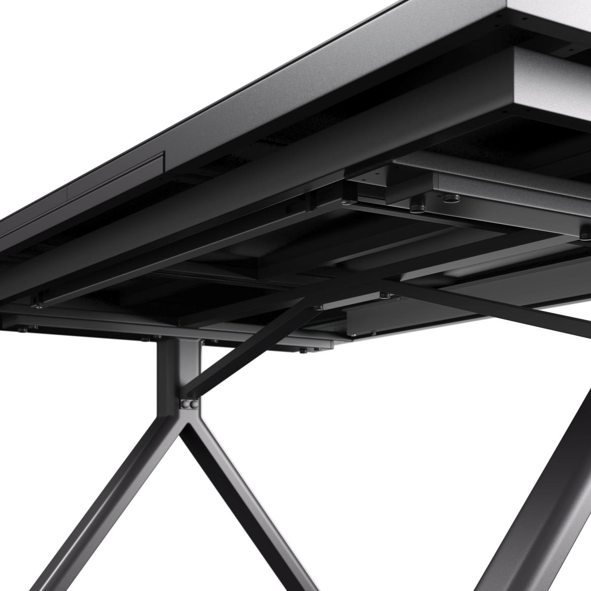 Gartentisch Dublin Dunkelgrau - Dunkelgrau, Basics, Glas/Metall (240/100/76cm)