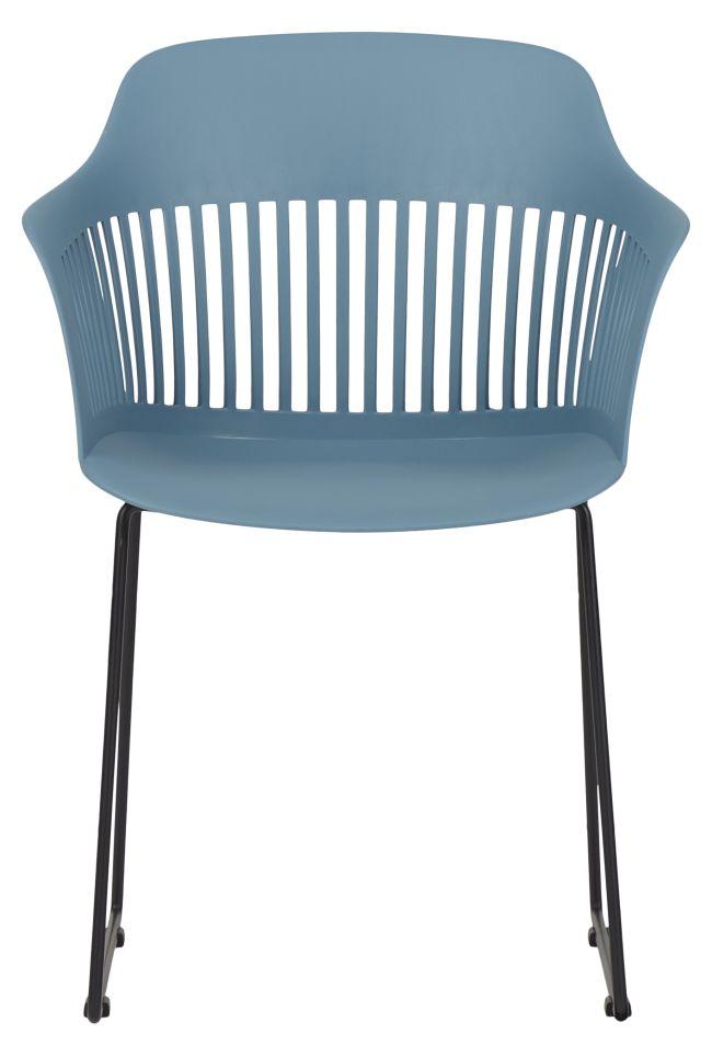 Gartenstuhl New York in Blau - Blau/Schwarz, Modern, Kunststoff/Metall (58/82/54cm) - Modern Living