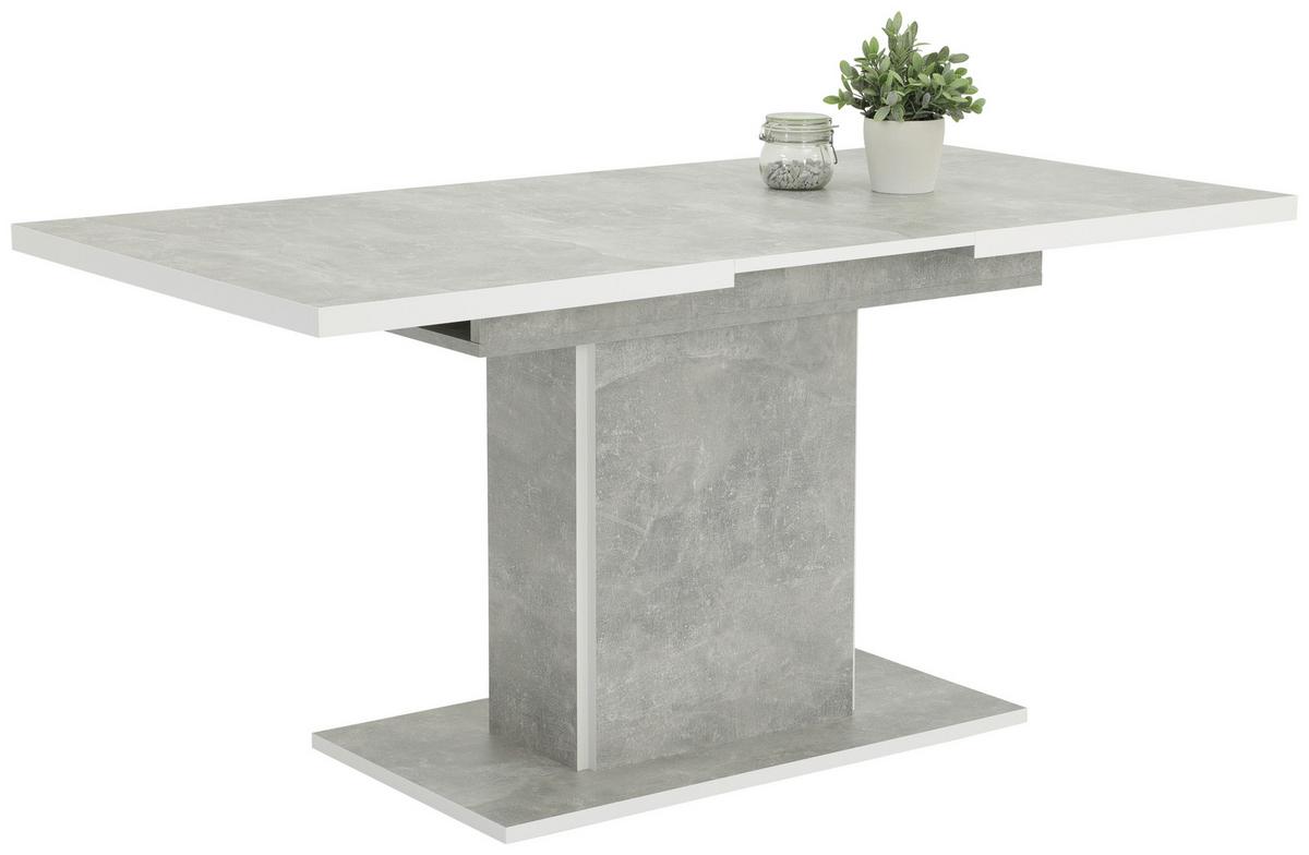 Ausziehtisch Alice in Hellgrau ca. 160x80x76cm - Hellgrau, MODERN, Holzwerkstoff (120/80/76cm) - MID.YOU