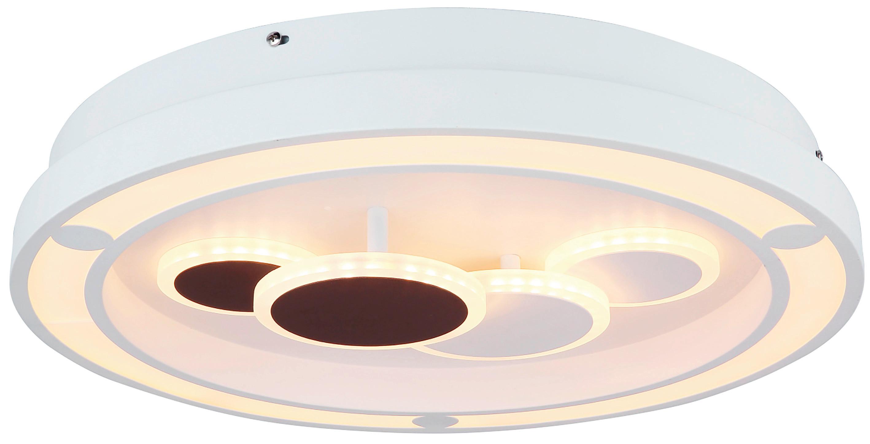 Stropna Led-svetilka Kolli, S Sijalko - bela, Design, kovina/umetna masa (48/8.2cm) - Globo