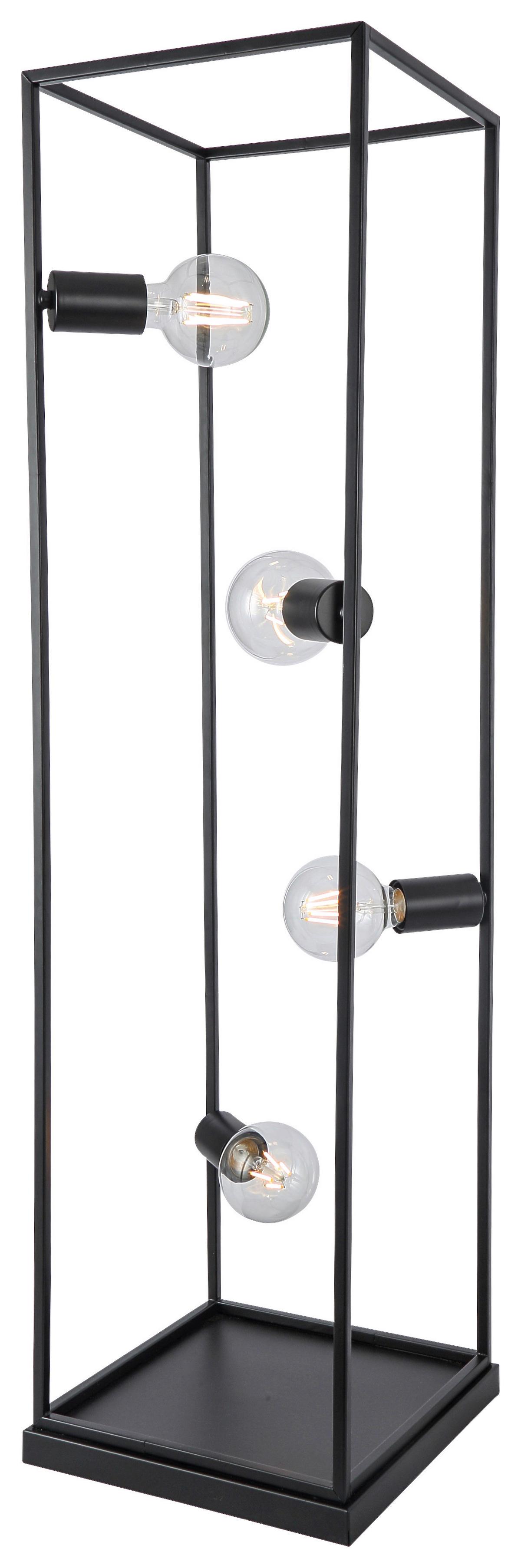 lampadaire Qaudri max. 40 Watt - noir, Konventionell, métal (27/26/130cm) - Modern Living