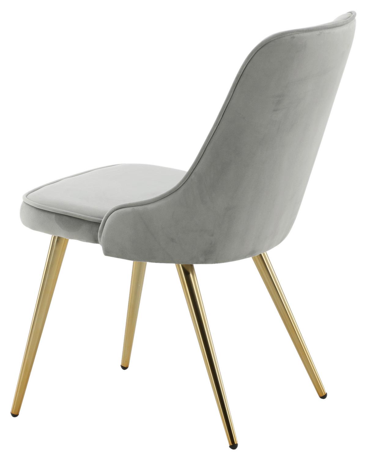 STUHL-SET VELVET DELUXE - Goldfarben/Hellgrau, Design, Kunststoff/Textil (50/88.5/66cm) - Livetastic