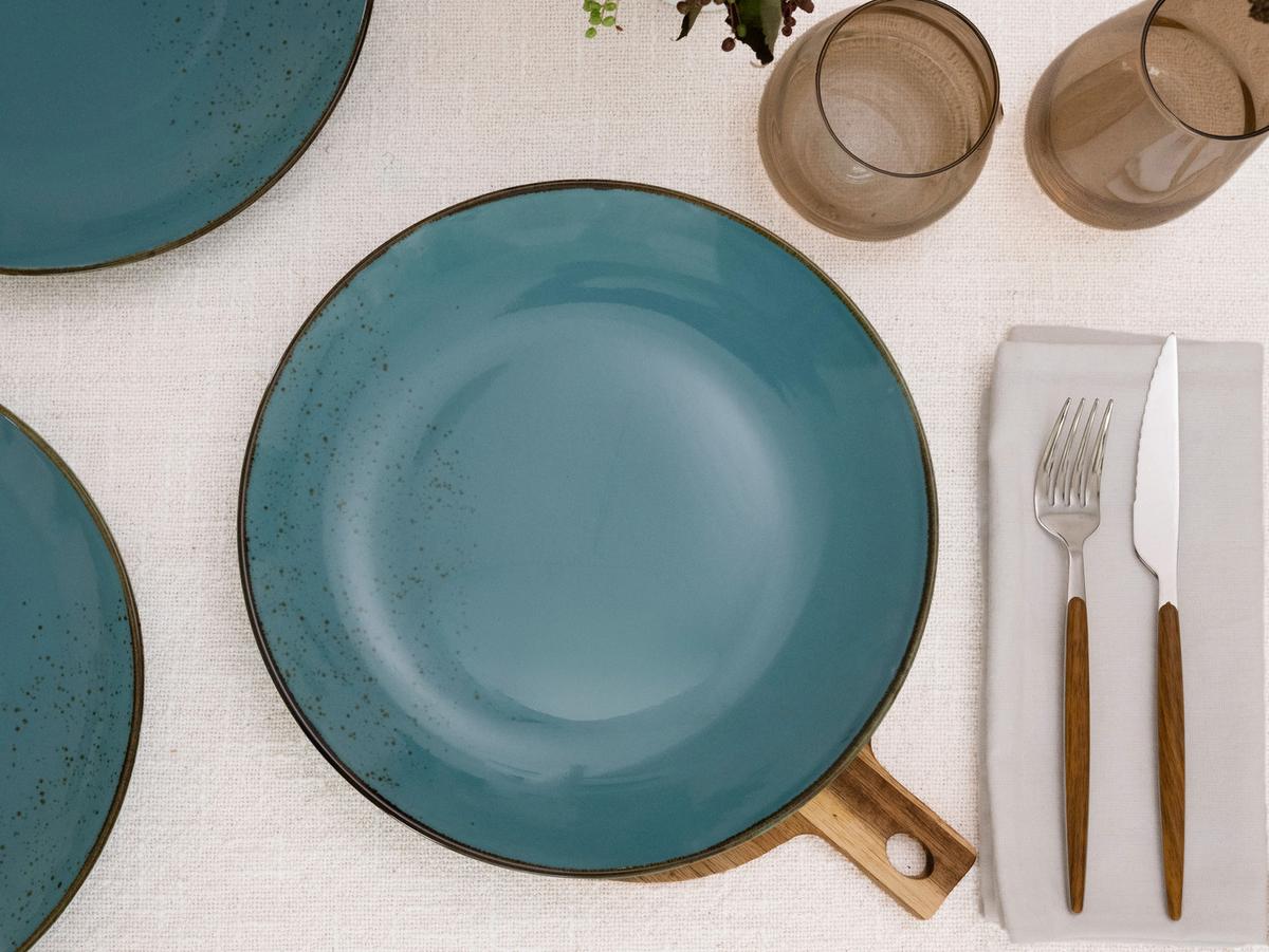 Speisetellerset 22040 Nature Collection - Türkis, Trend, Keramik (27cm) - Creatable