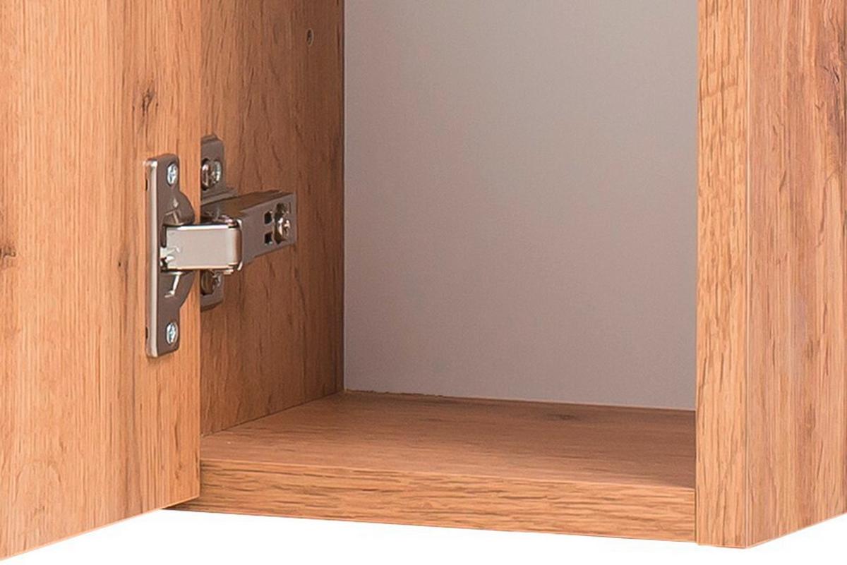 SPIEGELSCHRANK ELMAU -EXKLUSIV- - Eiche Wotan/Schwarz, Romantik / Landhaus, Glas/Holzwerkstoff (60/64/20cm) - Mömax