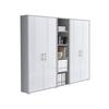 Aktenschrank Office Edition Sw Set 10 Grau/Weiß - Weiß Hochglanz/Grau, MODERN, Holzwerkstoff (212,9/185,6/33cm) - MID.YOU