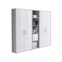 Aktenschrank Office Edition Sw Set 10 Grau/Weiß - Weiß Hochglanz/Grau, MODERN, Holzwerkstoff (212,9/185,6/33cm) - MID.YOU