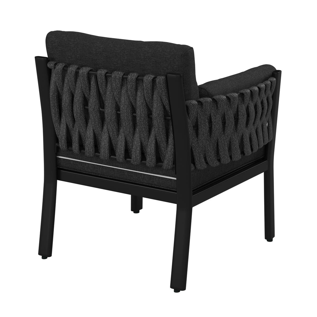 SALON DE JARDIN REPAS ELISA - Schwarz/Grau, Modern, Kunststoff/Textil (238/74/75cm) - Bessagi Garden