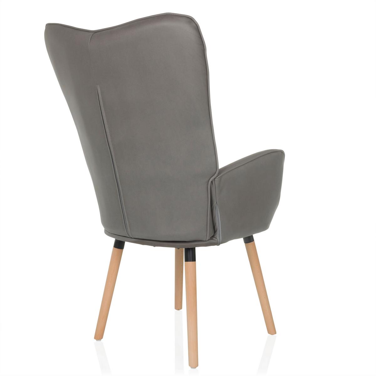 Fotelj Havenio I, Siva - siva/barve bukve, Moderno, tekstil/les (70/106/75cm) - MID.YOU