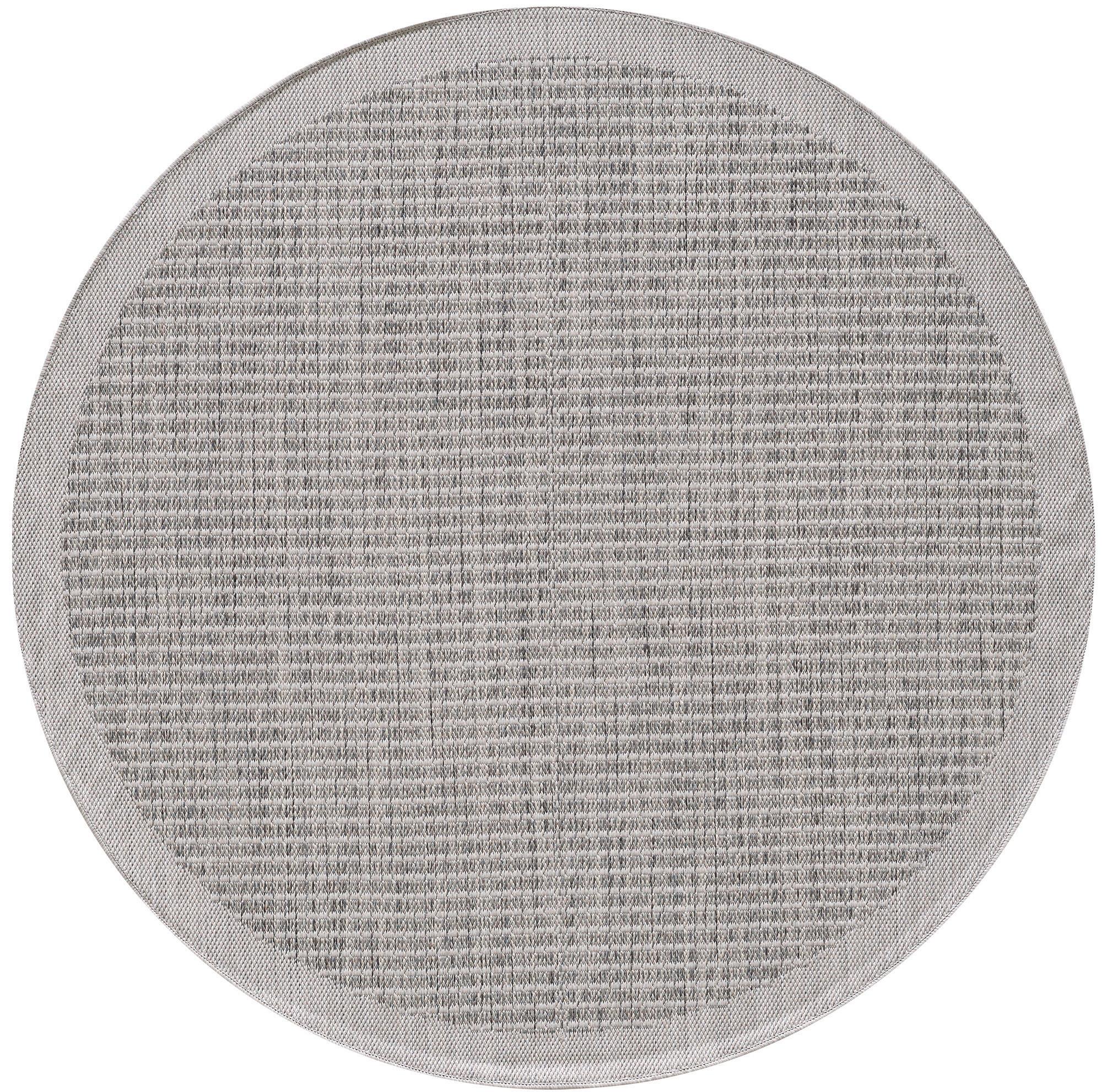 Outdoorteppich Giza Grau Ø ca. 120cm - Grau, Basics, Textil (120cm) - Novel