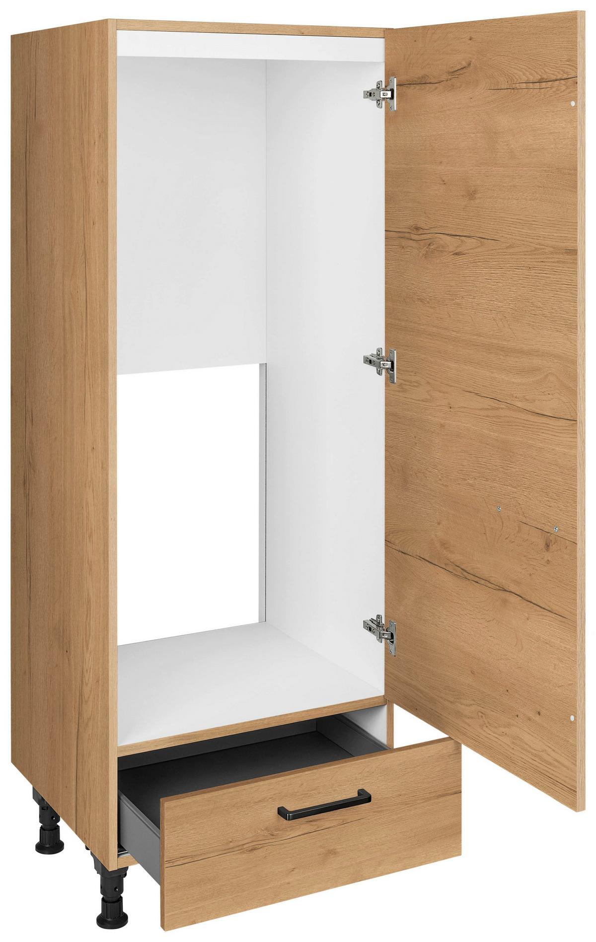 Geräteumbauschrank Structura Eiche - Eichefarben/Schwarz, MODERN, Holzwerkstoff/Metall (60/168/58cm) - Nobilia