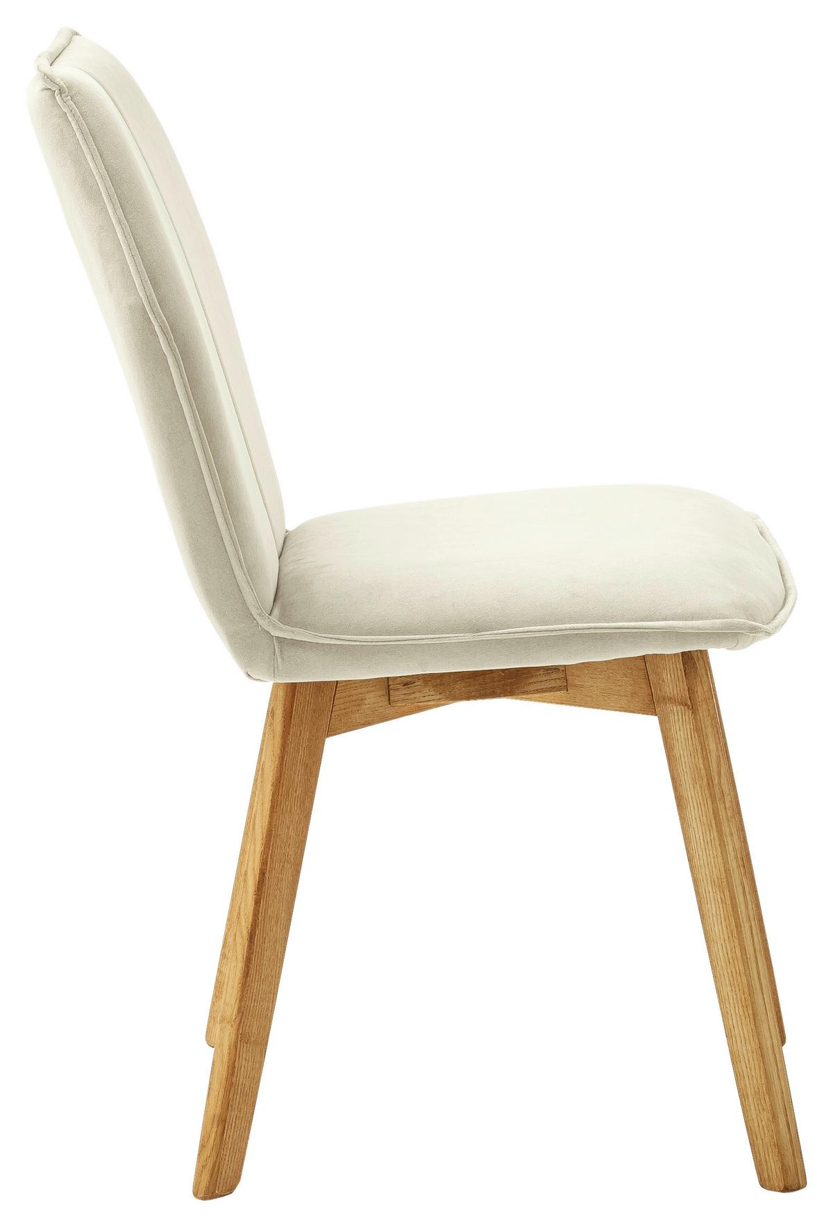 KRZESŁO MAKALU - beżowy/kolor dębowy, Design, drewno/tkanina (43/87/63cm) - Livetastic