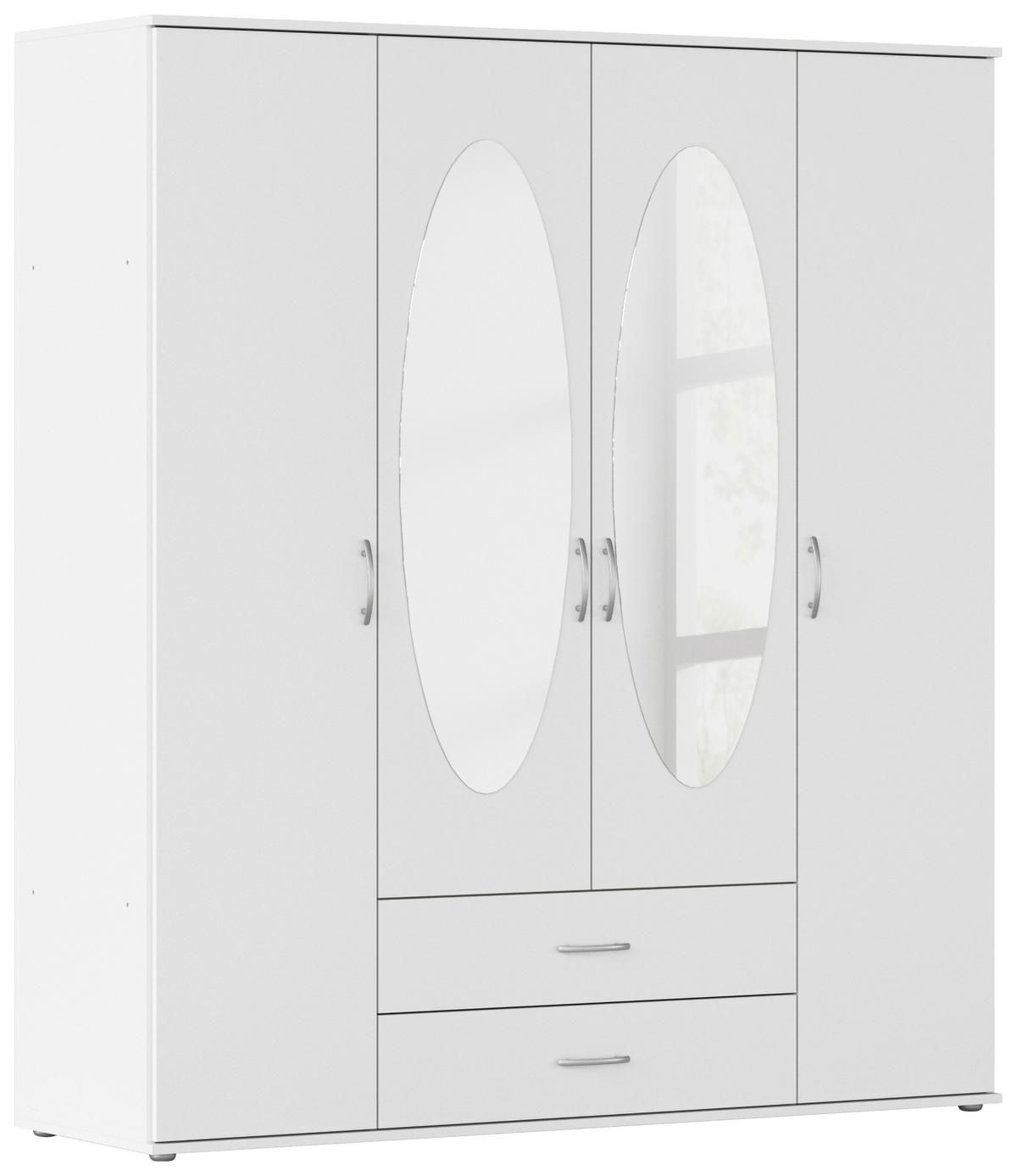 Ormar Za Odjeću Paul - bijela/boje aluminija, Konvencionalno, drvni materijal/plastika (168/188/52cm) - Modern Living