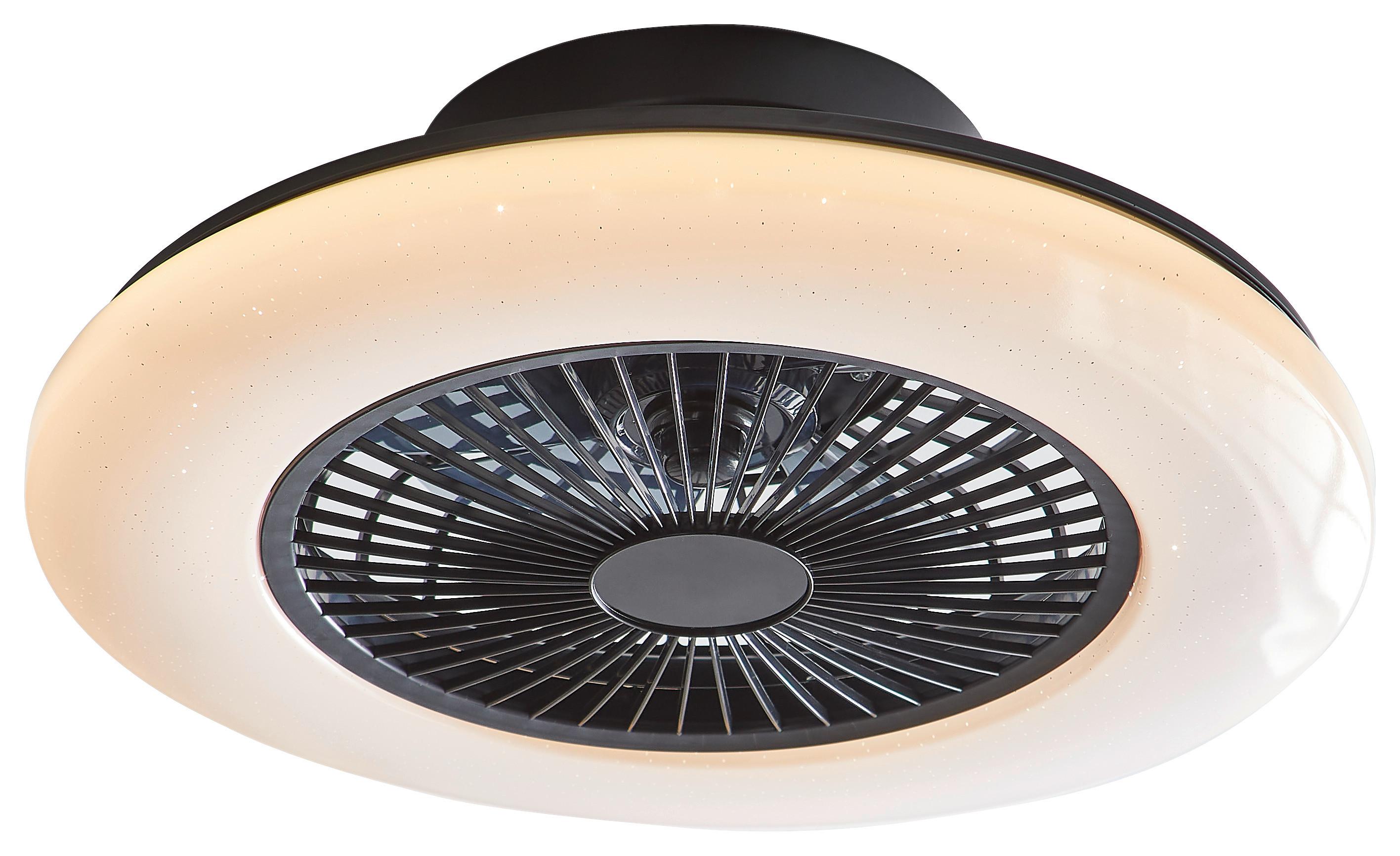 Deckenventilator 03628B max. 40 Watt - Opal/Schwarz, Basics, Kunststoff/Metall (52,5/17,5cm) - Globo