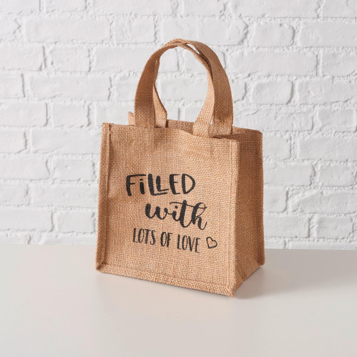 Geschenktasche Kudo II Naturfarben - Naturfarben, Konventionell, Textil (20,5/11,5/21cm)