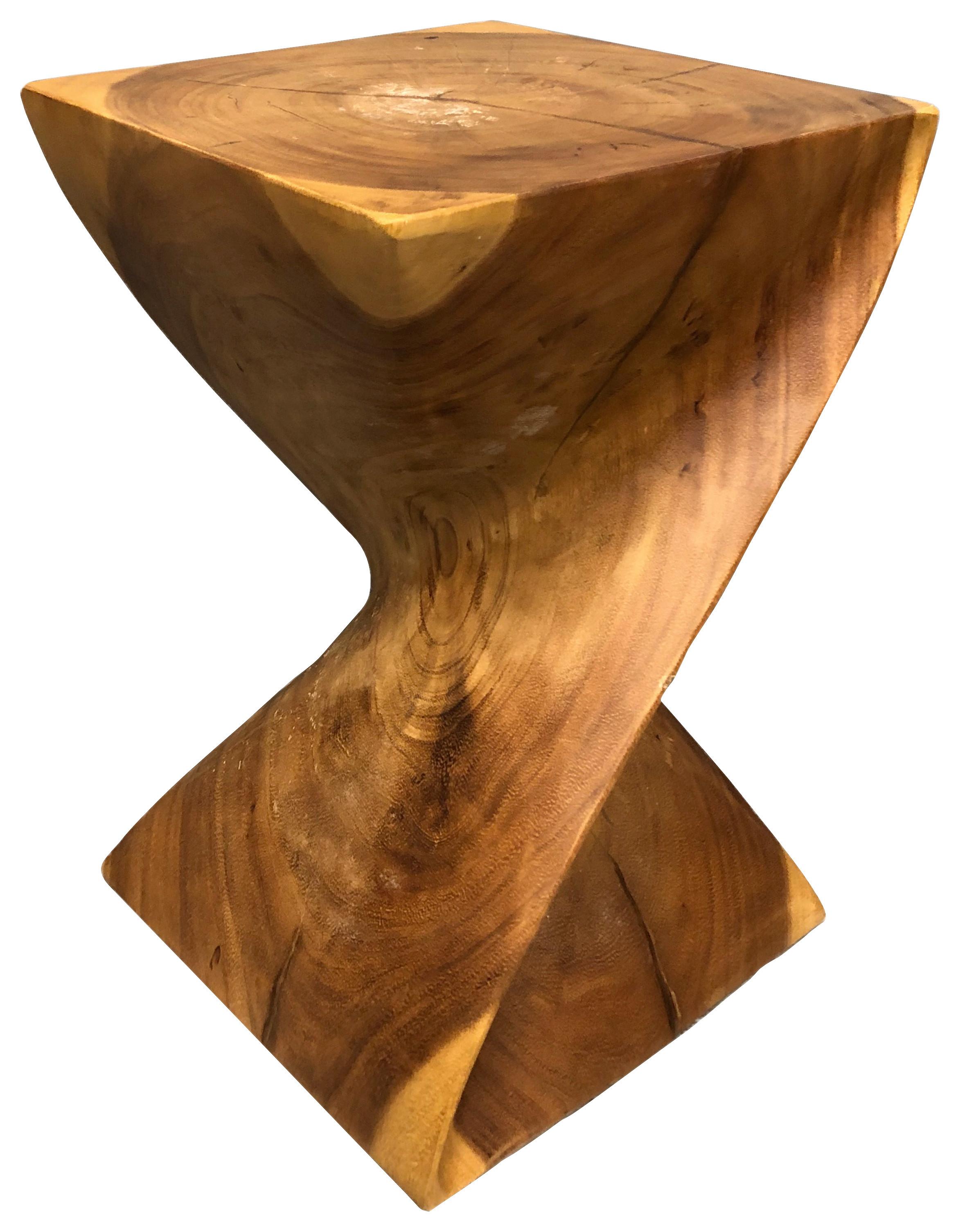 Suport De Flori Tip Coloană Suar Square - culoare natur, Lifestyle, lemn (30/45/30cm) - Zandiara