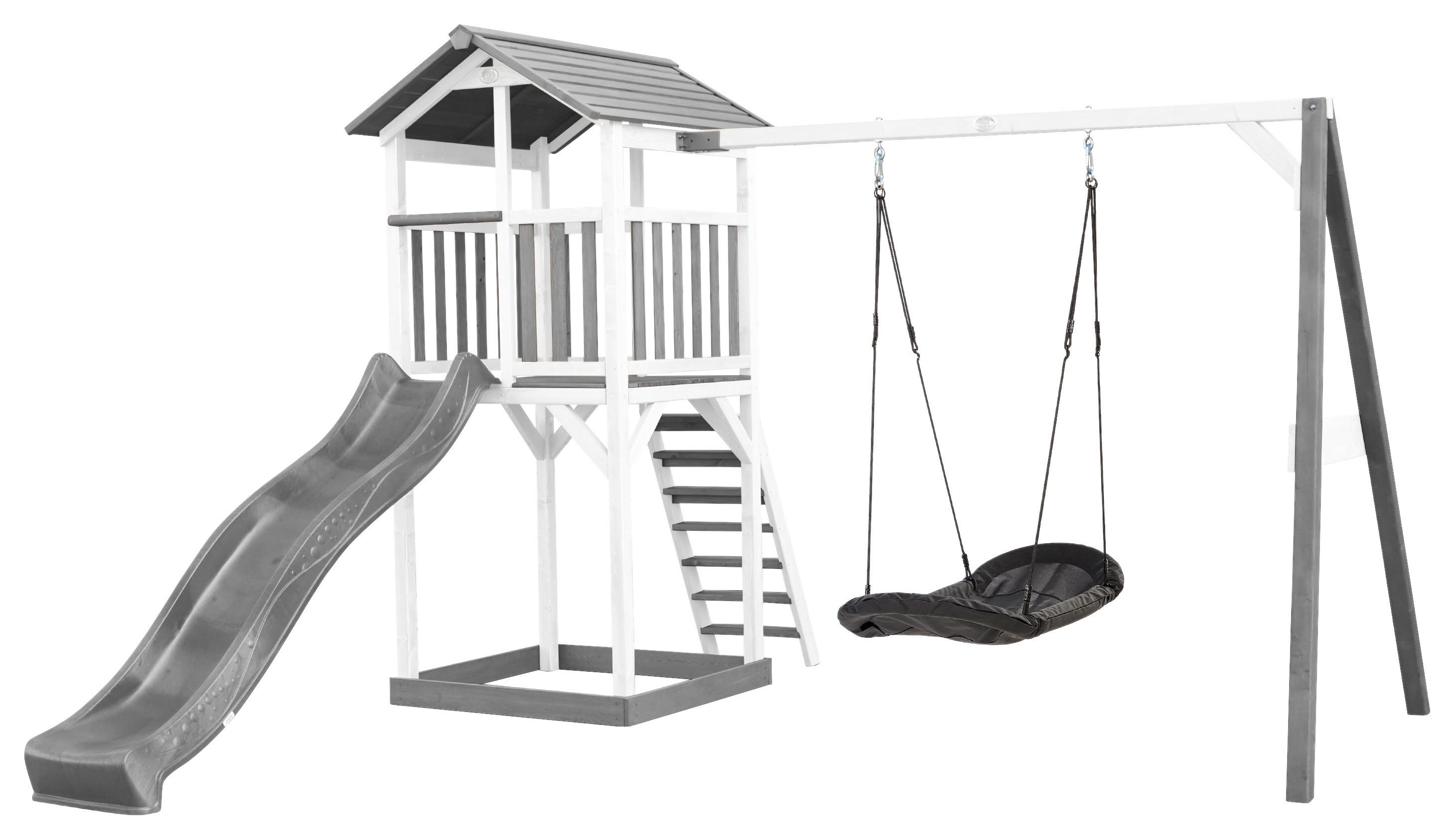 SPIELTURM A025.124.82 - Blau/Schwarz, KONVENTIONELL, Holz/Kunststoff (356,6/241,9/349cm) - Ambia Garden