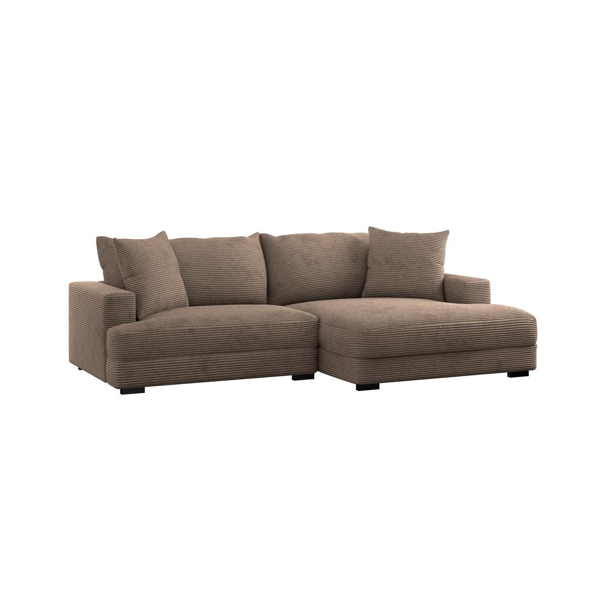 Ugaona Garnitura Pelle - bežbraon/crna, Moderno, tekstil (265/180cm)